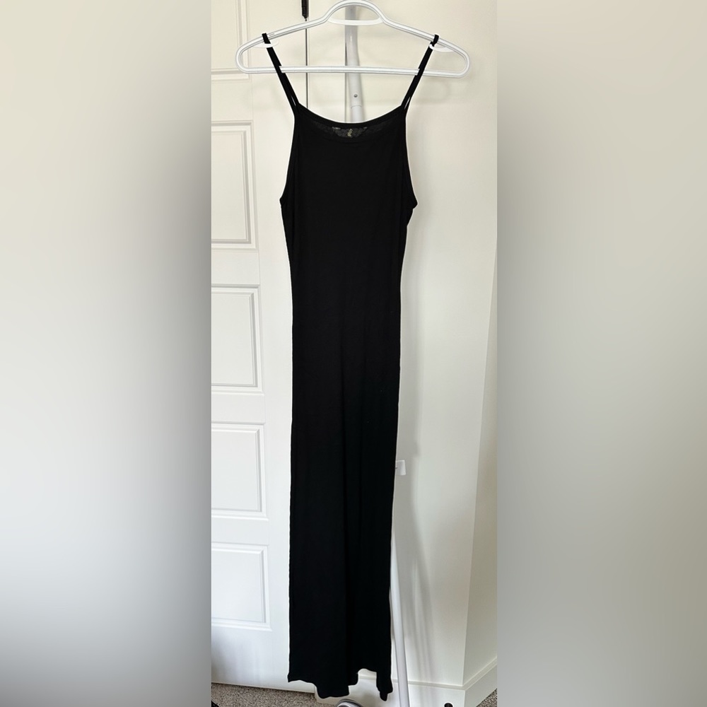 Long black strap dress